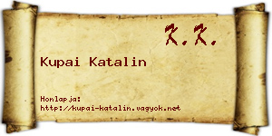 Kupai Katalin névjegykártya